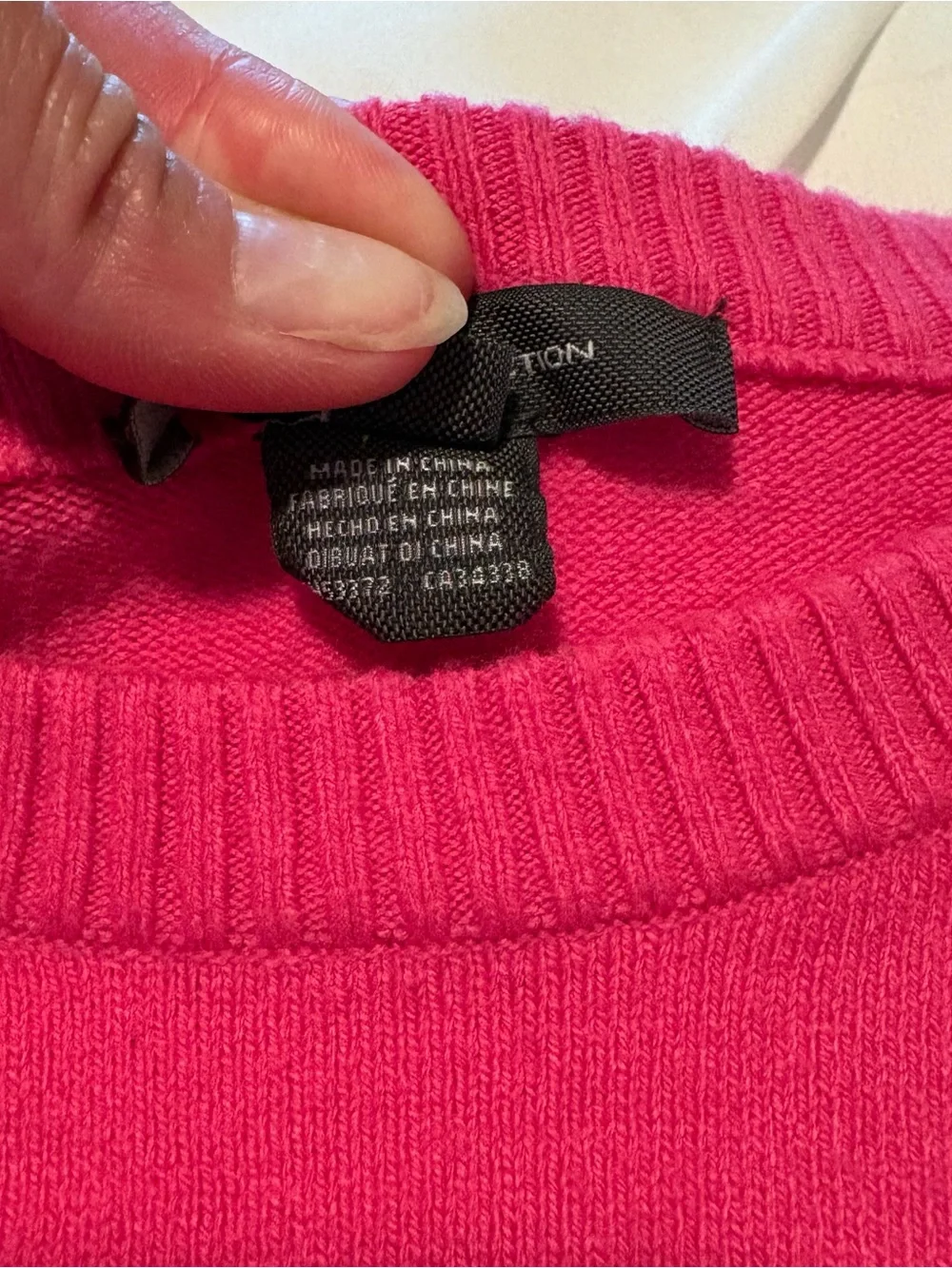 French Connection Classic Crew Neck Sweater, Bright Pink, Size XS
